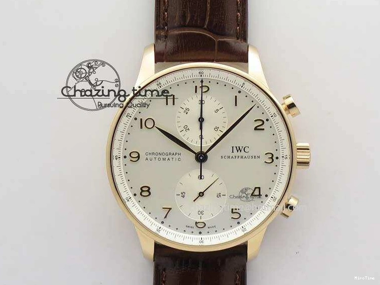 MIROTIME 0418 Portuguese Chrono RG IW371480 ZF 1:1 Best Edition White Dial On Brown Leather Strap A7750 V HighPerformance 7266